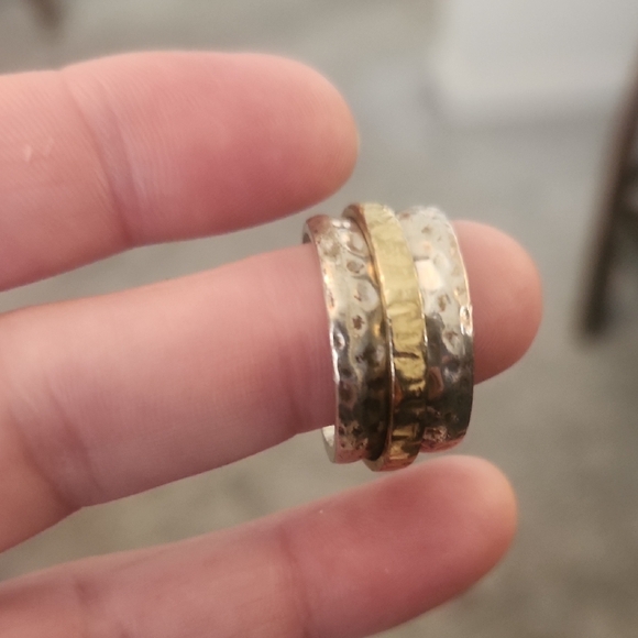 Silpada Two-Tone Hammered Ring - Picture 3 of 3